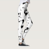 Gitarren-Felsen Schwarz-weiß auf weißen Leggings (Rechts)