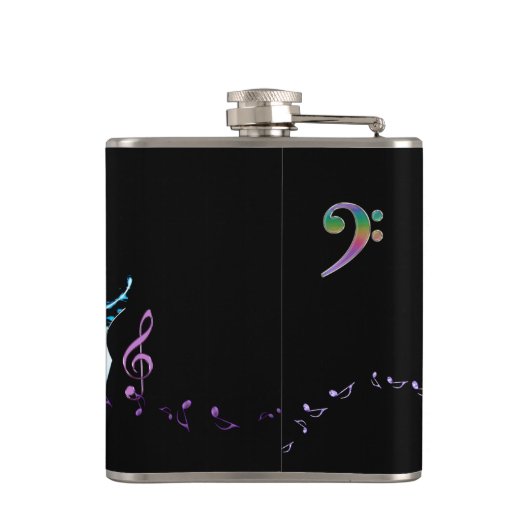 Gitarren-Flasche des n des Monogramm-Musiknotens Flachmann (Rückseite)