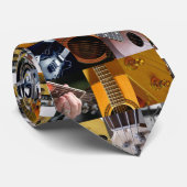 Gitarren-Foto-Collage Krawatte (Gerollt)