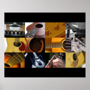 Gitarren-Foto-Collage Poster