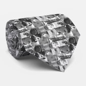 Gitarren-Fotografie-Collage - Schwarzweiss Krawatte (Gerollt)