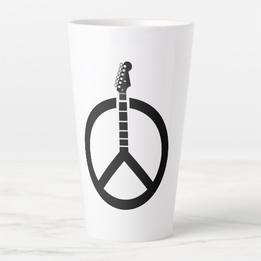 Gitarren-Friedenszeichen Milchtasse (Vorderseite)