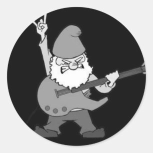 Gitarren-HeldGnome Runder Aufkleber