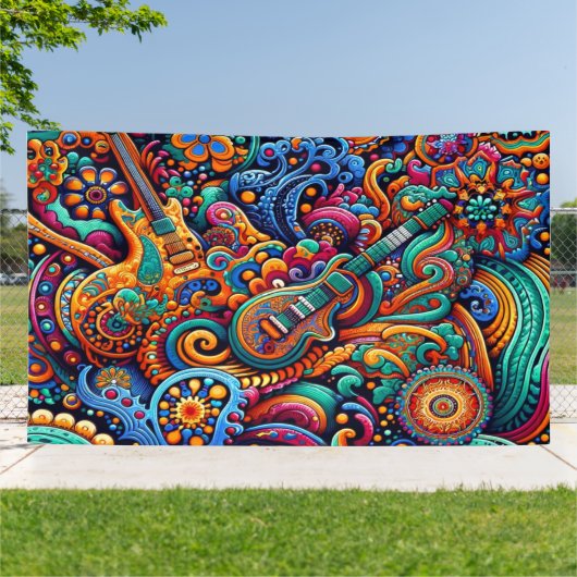 Gitarren im mandala-batik-Stil Banner (Außenbereich)