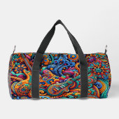 Gitarren im mandala-batik-Stil Duffle Bag (Rückseite)