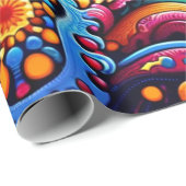 Gitarren im mandala-batik-Stil Geschenkpapier (Rolleneckpunkt)