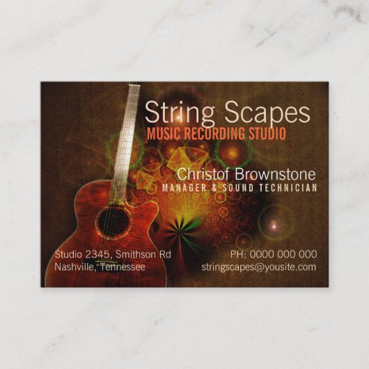 Gitarren-Kalender String Scapes Visitenkarte (Vorderseite)