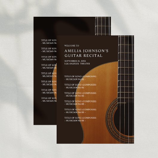 Gitarren-Klassik-Konzert-Programm Einladung