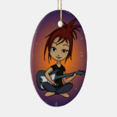Gitarren-Küken Keramik Ornament (Rechts)