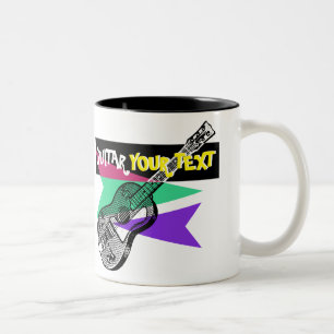 Gitarren Legend Retro Illustration Anpassbare Tass Zweifarbige Tasse