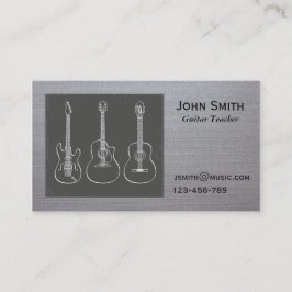 Gitarren-Lehrer-Musiktutor freiberuflich tätig Visitenkarte