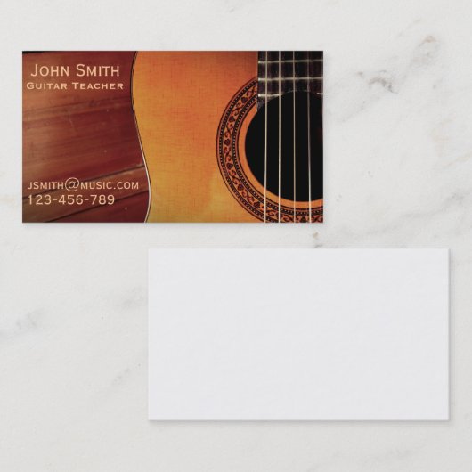 Gitarren-Lehrermusiktutor freiberuflich tätig Visitenkarte (Vorne/Hinten)