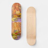 Gitarren-Mädchen-Kunst Skateboard (Vorderseite)