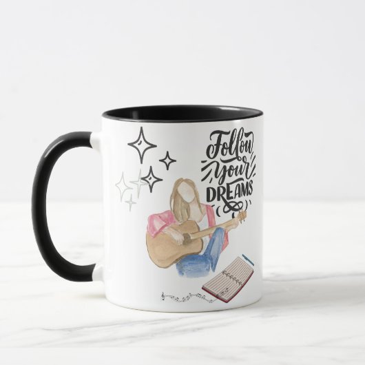 Gitarren-Mädchen-Vibe Tasse (Links)