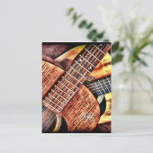 Gitarren mit hohem Kontrast Postkarte (Stehend Vorderseite)