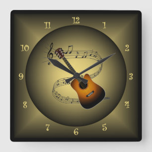 Gitarren-~Musical Kugel-~Musical Instrument ~Scale Quadratische Wanduhr
