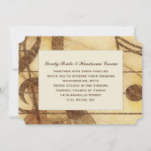 Gitarren-Musik-Creme-Brown-Hochzeit Einladung (Rückseite)