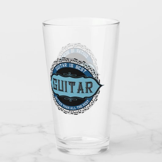 Gitarren-Musiknote Glas (Rückseite)