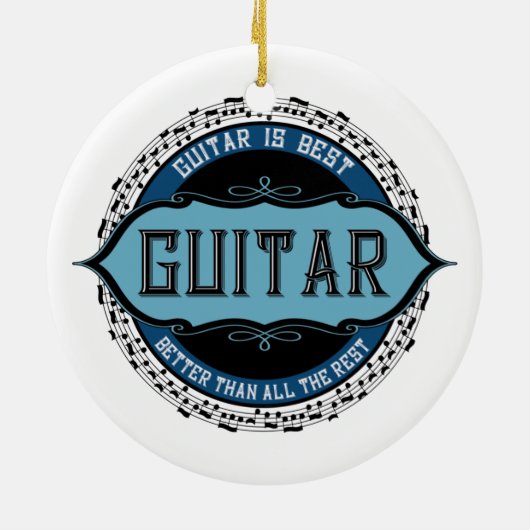 Gitarren-Musiknote Keramik Ornament (Hinten)