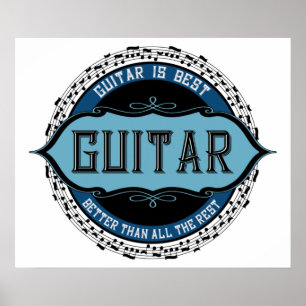 Gitarren-Musiknote Poster