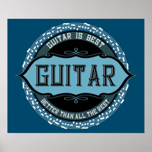 Gitarren-Musiknote Poster