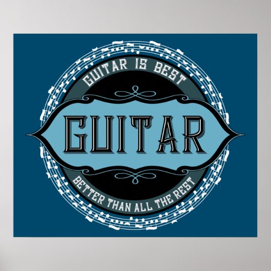 Gitarren-Musiknote Poster (Vorne)