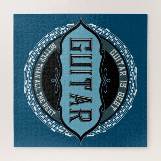 Gitarren-Musiknote Puzzle (Horizontal)