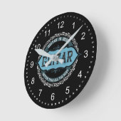 Gitarren-Musiknote Runde Wanduhr (Winkel)