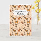 Gitarren-Musiknoten Muster Abschluss-Karte Karte (Gelbe Blume)