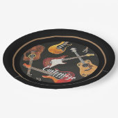Gitarren-Muster Pappteller (Schrägansicht)