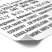 Gitarren-Notizen, Gitarrenunterricht Werbung Poster (Ecke)