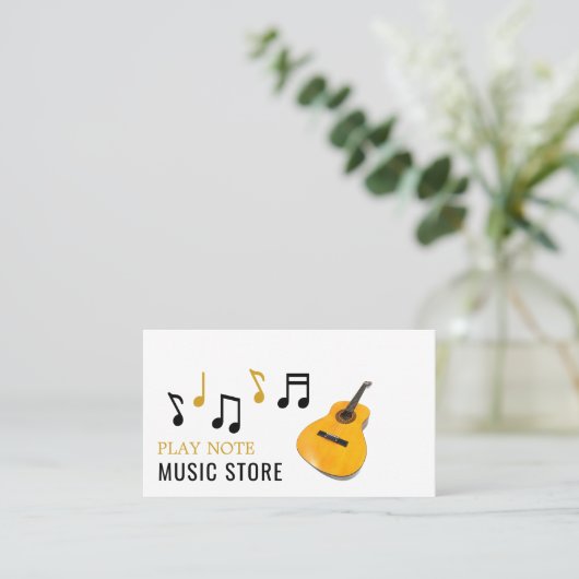 Gitarren-Notizen, Musikinstrumentenladen Visitenkarte (Stehend Vorderseite)