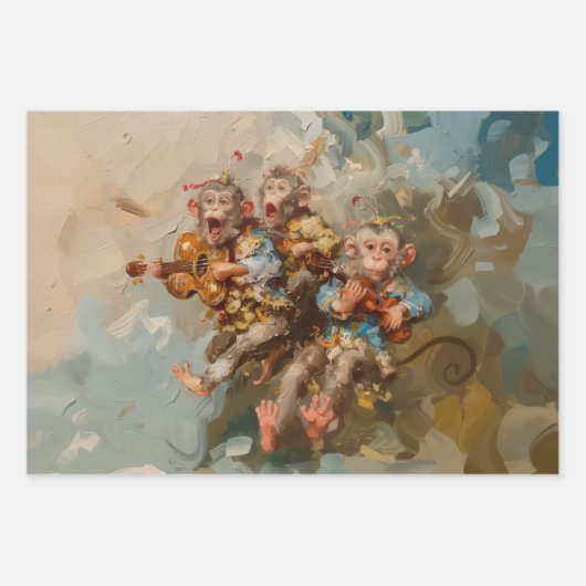 Gitarren - Ölgemälde - Geschenkpapier (Vorderseite 2)