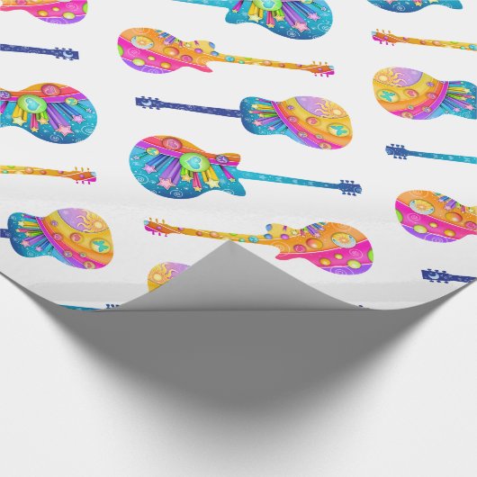 Gitarren-Pop-Kunst-Verpackungs-Papier Geschenkpapier (Ecke)