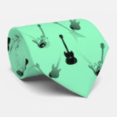 Gitarren Rock Black Green Krawatte 5 (Gerollt)