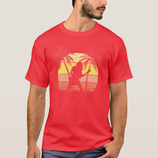 Gitarren Rock Mädchen Sommer Sonnenuntergang 80er T-Shirt