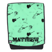 Gitarren Rock Schwarz-weiß mit Name G Backpack Rucksack (Vorderseite)