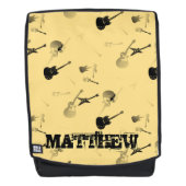 Gitarren Rock Schwarz-weiß mit Name Y Backpack Rucksack (Vorderseite)