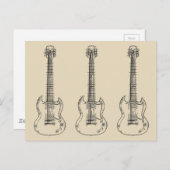 Gitarren-Skizze Postkarte (Vorne/Hinten)