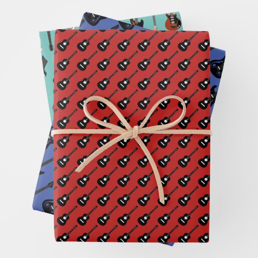 Gitarren-Sortiment: ein Wrapping-Papier Geschenkpapier Set (Beispiel)