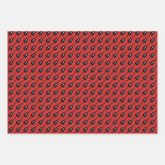Gitarren-Sortiment: ein Wrapping-Papier Geschenkpapier Set (Vorderseite)