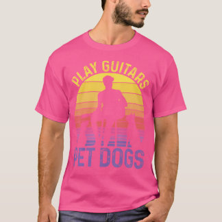 Gitarren spielen mit Hunden Gitarre T-Shirt