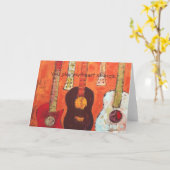 Gitarren, spielen Sie meine Herzschnüre. Karte (Gelbe Blume)