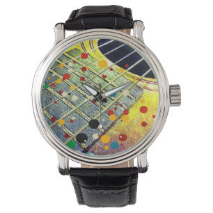 Gitarren Strings Musikalische Wasserfarbe Armbanduhr