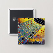 Gitarren Strings Musikalische Wasserfarbe Button (Vorne & Hinten)