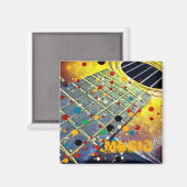 Gitarren Strings Musikalische Wasserfarbe Magnet (Vorderseite/Rückseite)