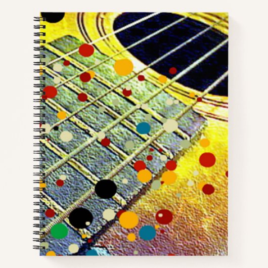 Gitarren Strings Musikalische Wasserfarbe Notizblock (Vorderseite)