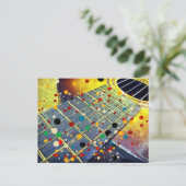 Gitarren Strings Musikalische Wasserfarbe Postkarte (Stehend Vorderseite)