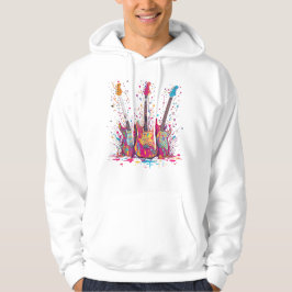 Gitarren-T-Shirt mit Farbklecksen Hoodie