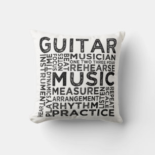 Gitarren-Typografie Kissen